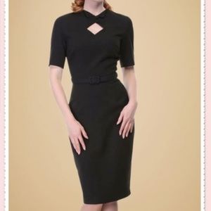 Collectif Sophia Pinup Pencil Dress Black